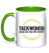 Чашка с цветной ручкой Taekwondo respect Лаймовый фото