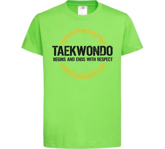 Детская футболка Taekwondo respect Лаймовый фото