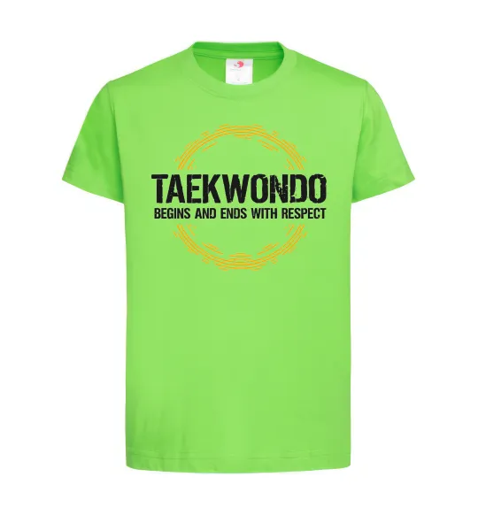 Детская футболка Taekwondo respect Лаймовый фото