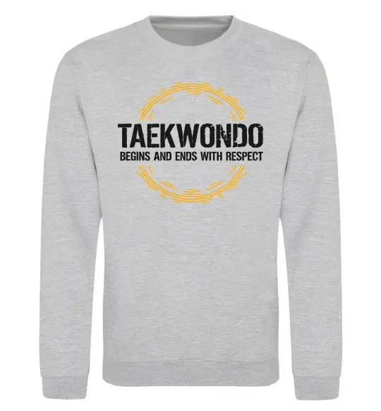 Свитшот Taekwondo respect Серый меланж фото