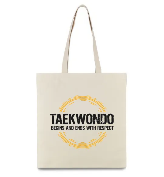 Эко-сумка Taekwondo respect Бежевый фото
