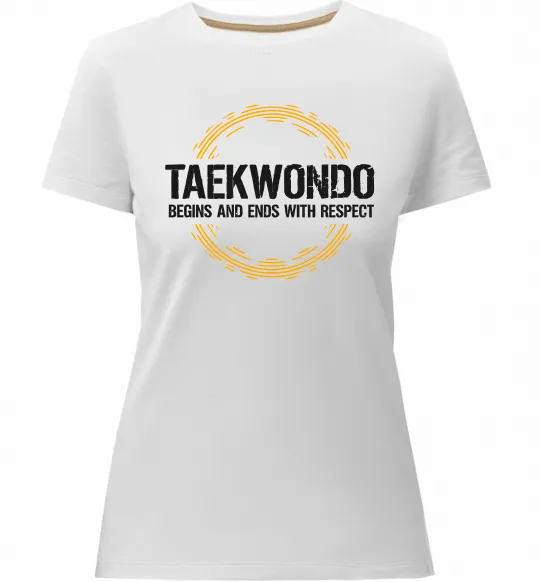 Женская премиум футболка Taekwondo respect Белый фото