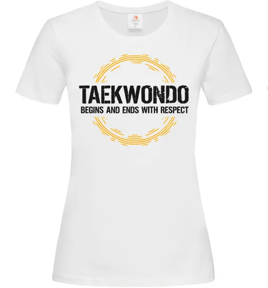 Женская футболка Taekwondo respect Белый фото