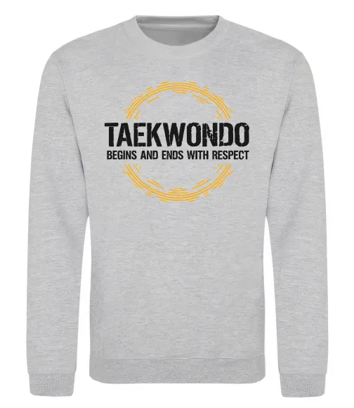 Свитшот Taekwondo respect Серый меланж фото