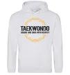 Мужская толстовка (худи) Taekwondo respect Серый меланж фото