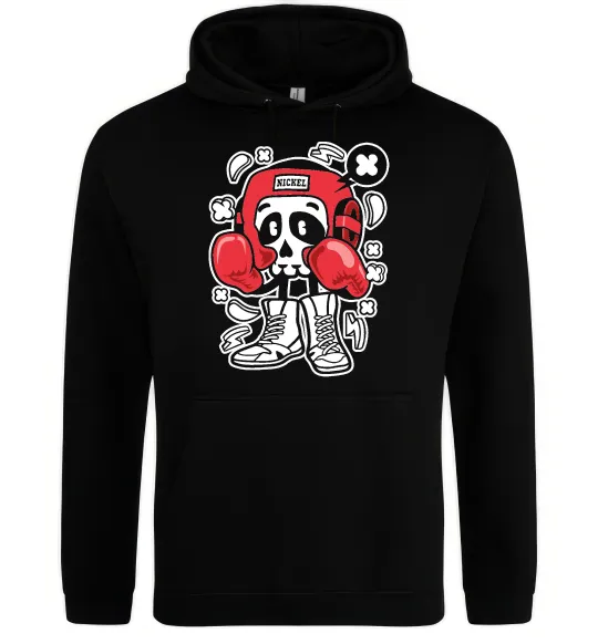 Женская толстовка (худи) Boxer art skull Черный фото
