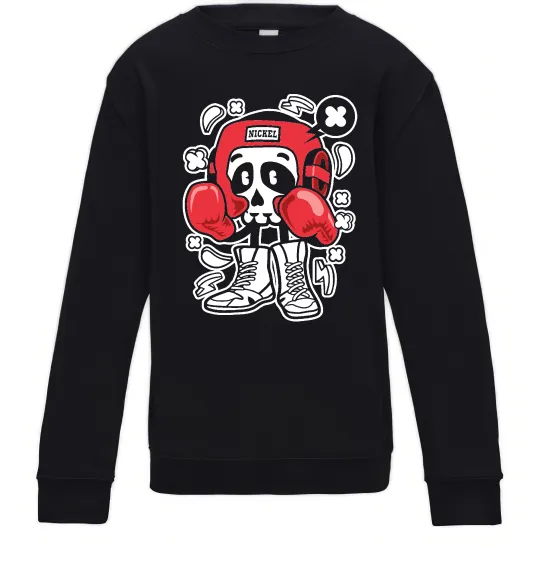 Детский Свитшот Boxer art skull Черный фото