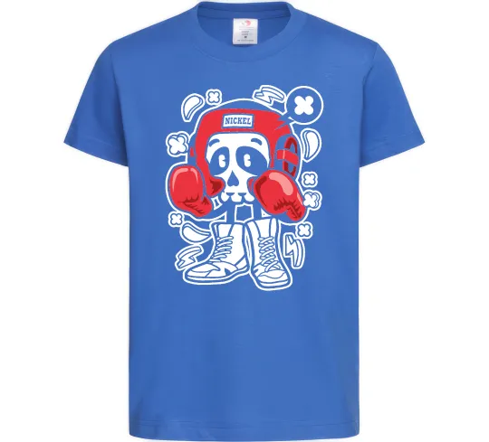 Детская футболка Boxer art skull Ярко-синий фото