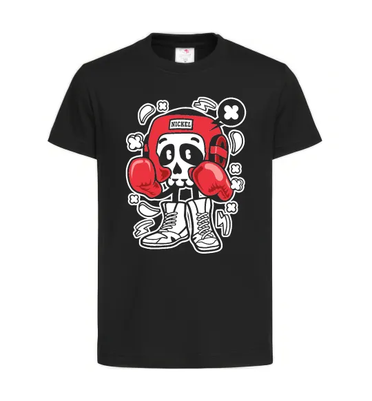 Дитяча футболка Boxer art skull Чорний фото