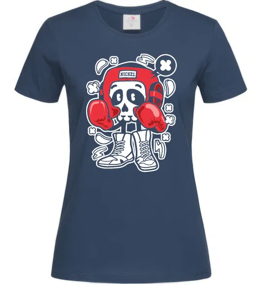 Женская футболка Boxer art skull Темно-синий фото