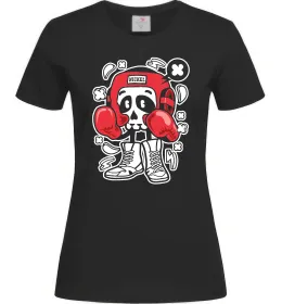 Женская футболка Boxer art skull Черный фото