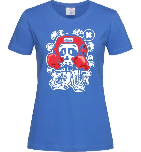 Женская футболка Boxer art skull Ярко-синий фото