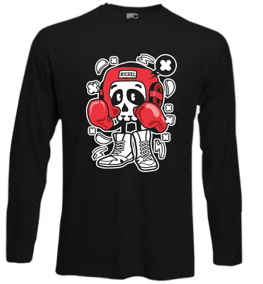 Лонгслив Boxer art skull Черный фото