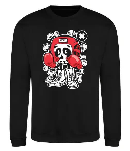 Свитшот Boxer art skull Черный фото