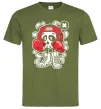 Мужская футболка Boxer art skull Оливковый фото