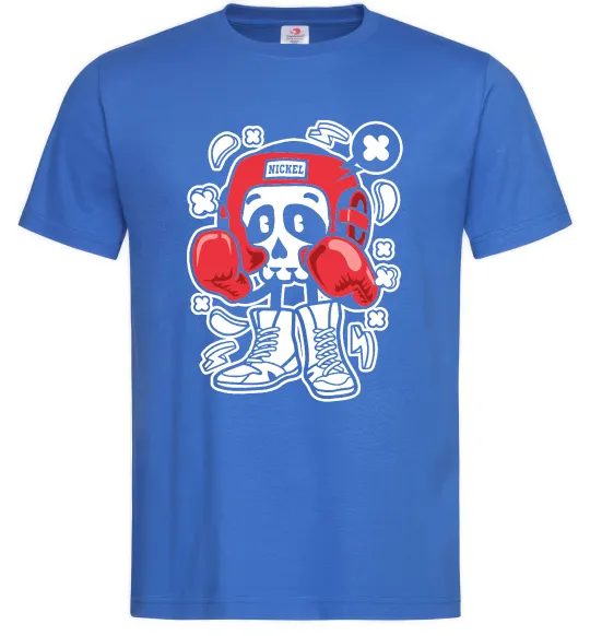 Мужская футболка Boxer art skull Ярко-синий фото
