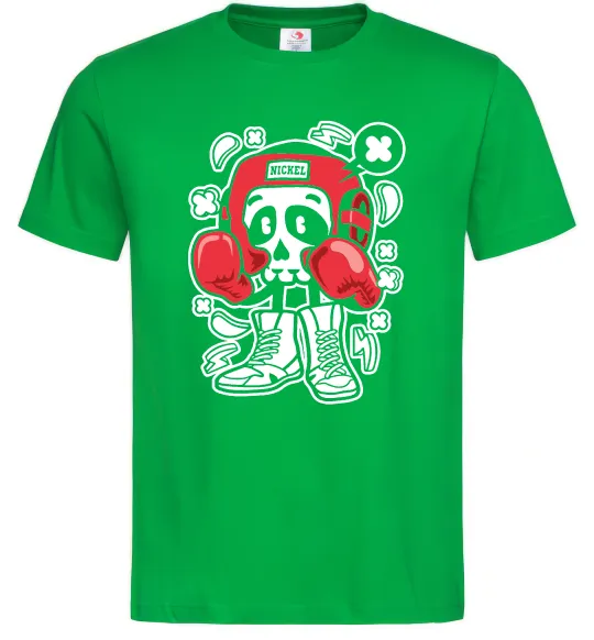 Мужская футболка Boxer art skull Зеленый фото