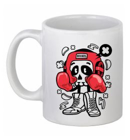 Чашка керамічна Boxer art skull