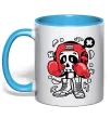 Чашка с цветной ручкой Boxer art skull Голубой фото