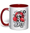 Чашка с цветной ручкой Boxer art skull Красный фото
