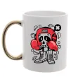Чашка с цветной ручкой Boxer art skull Золото фото