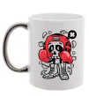 Чашка с цветной ручкой Boxer art skull Серебро фото