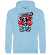 Мужская толстовка (худи) Boxer art skull Голубой фото