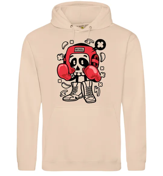 Женская толстовка (худи) Boxer art skull Песочный фото