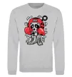 Свитшот Boxer art skull Серый меланж фото