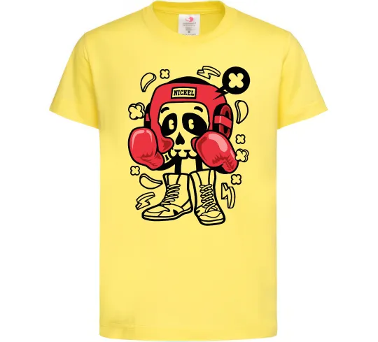 Детская футболка Boxer art skull Лимонный фото