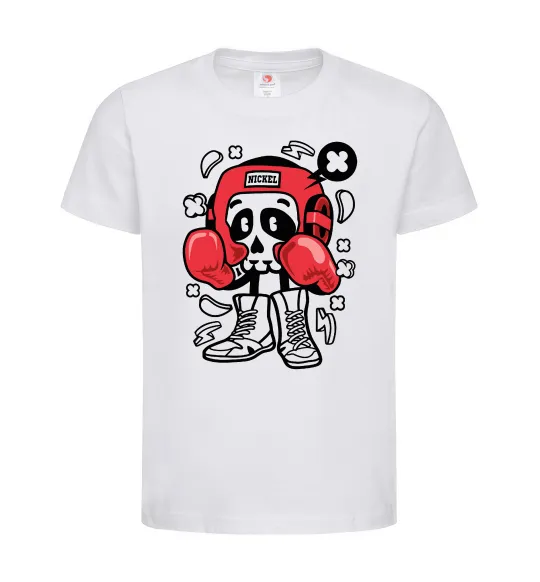 Дитяча футболка Boxer art skull Білий фото