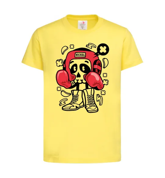 Дитяча футболка Boxer art skull Лимонний фото