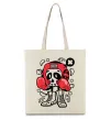 Эко-сумка Boxer art skull Бежевый фото