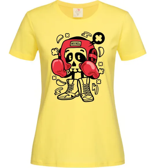 Женская футболка Boxer art skull Лимонный фото