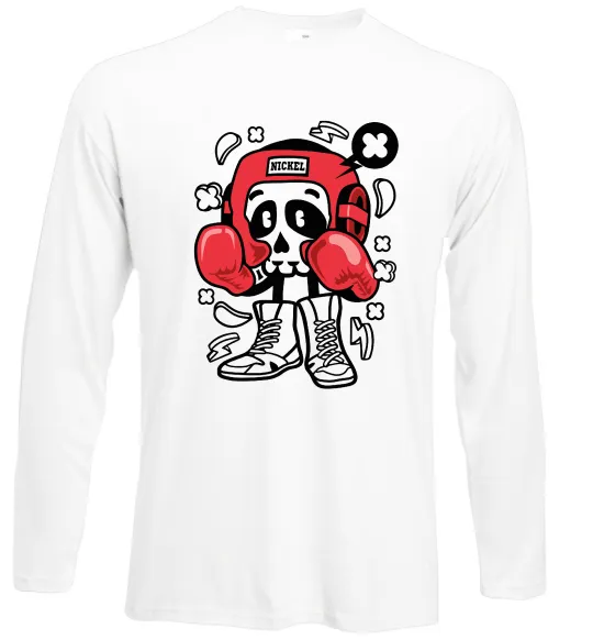 Лонгслив Boxer art skull Белый фото