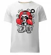 Мужская премиум футболка Boxer art skull Белый фото