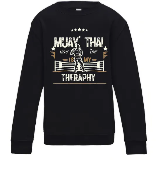 Детский Свитшот Muay Thai therapy Черный фото