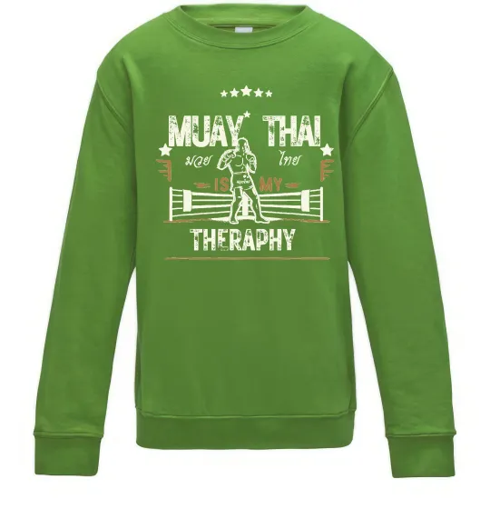 Детский Свитшот Muay Thai therapy Лаймовый фото