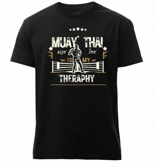 Мужская премиум футболка Muay Thai therapy Черный фото