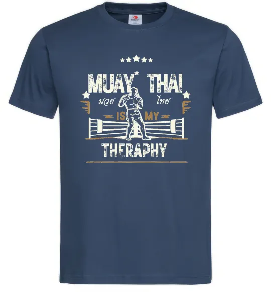 Мужская футболка Muay Thai therapy Темно-синий фото