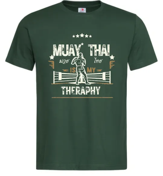 Мужская футболка Muay Thai therapy Темно-зеленый фото