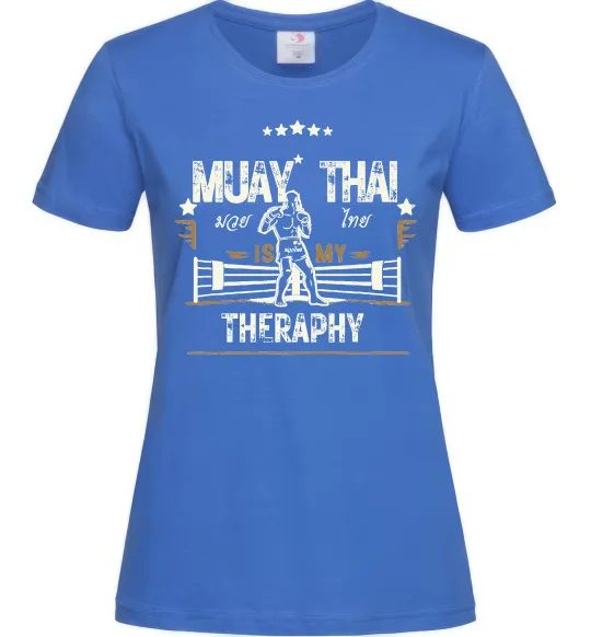 Женская футболка Muay Thai therapy Ярко-синий фото