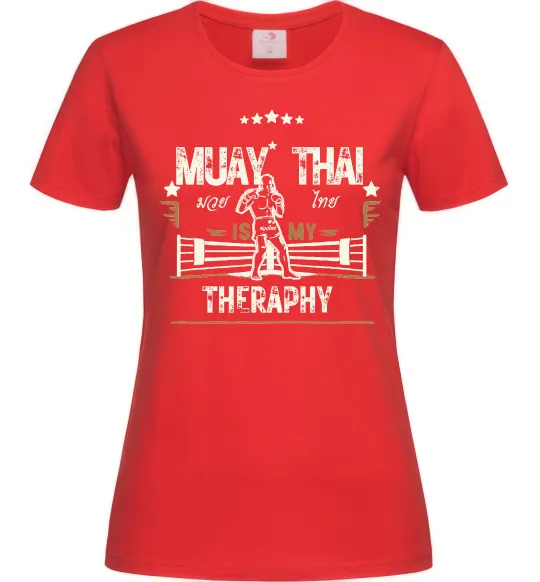 Женская футболка Muay Thai therapy Красный фото