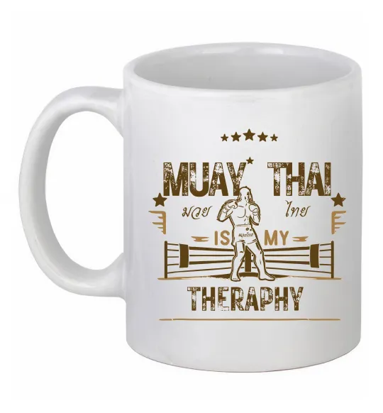 Чашка керамическая Muay Thai therapy Белый фото