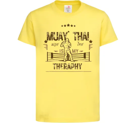 Детская футболка Muay Thai therapy Лимонный фото