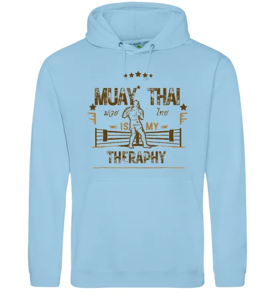 Мужская толстовка (худи) Muay Thai therapy Голубой фото