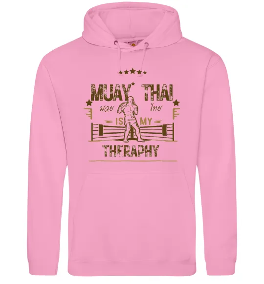Женская толстовка (худи) Muay Thai therapy Розовый фото