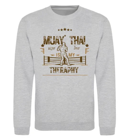 Свитшот Muay Thai therapy Серый меланж фото