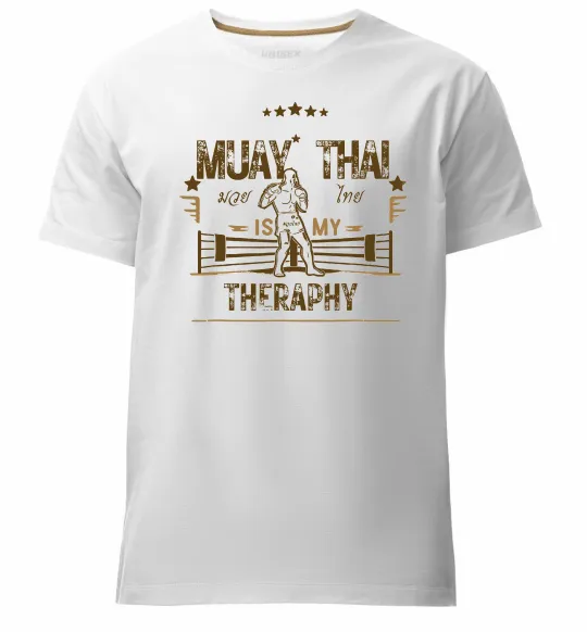 Мужская премиум футболка Muay Thai therapy Белый фото