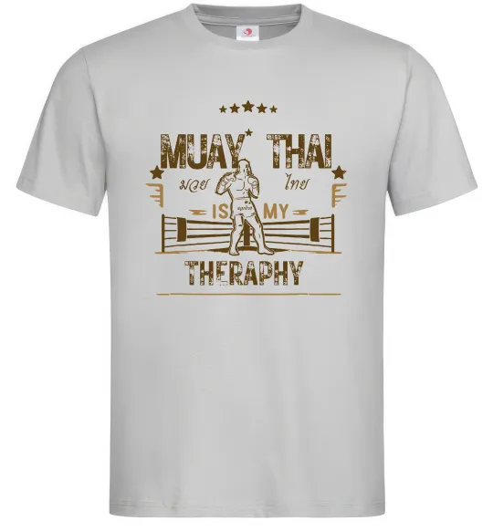 Мужская футболка Muay Thai therapy Серый фото
